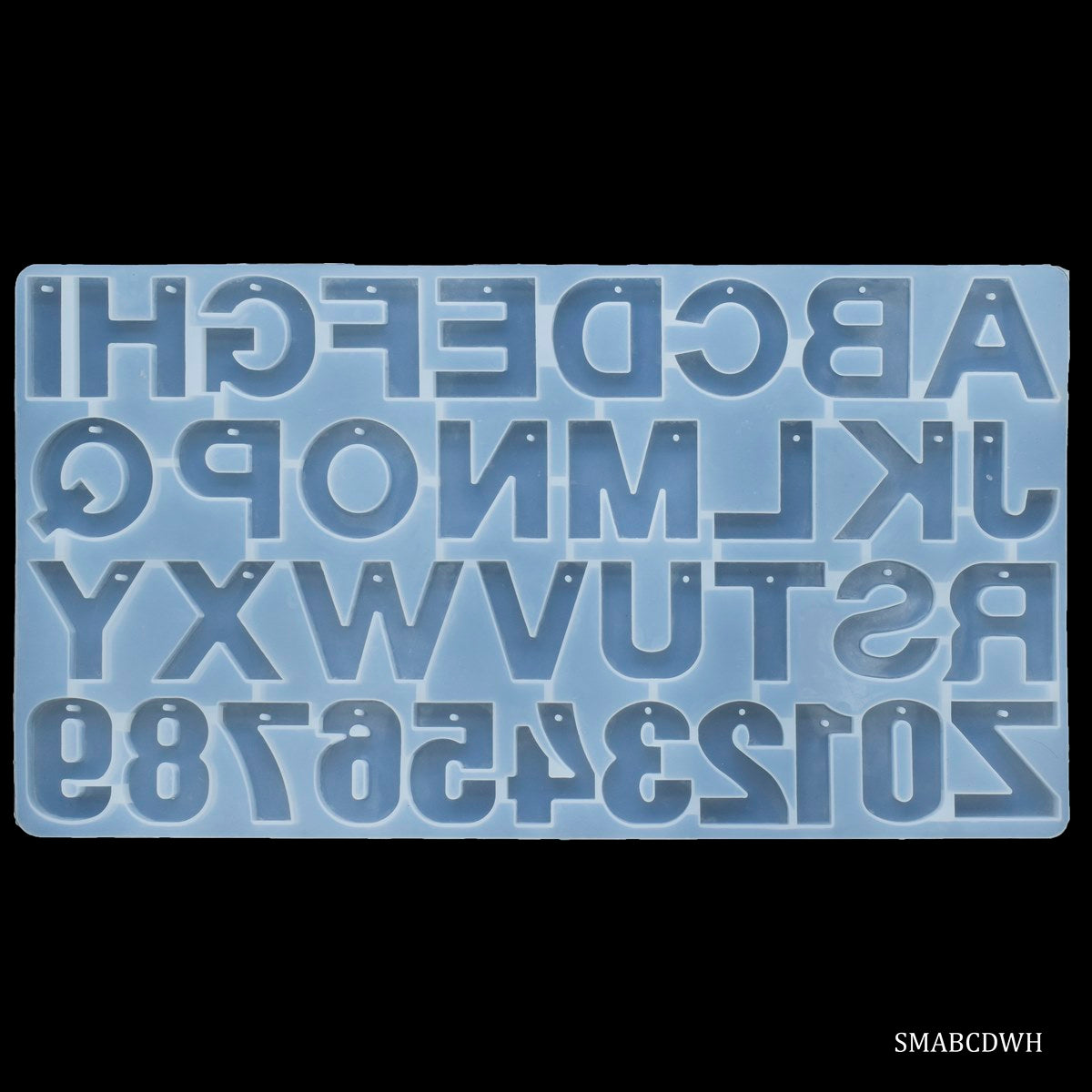 Silicone Mould AToZ And 0To9 36 With Hole SMABCDW