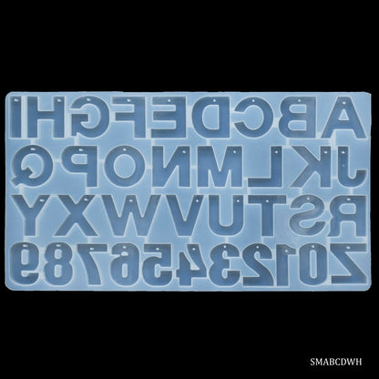 Silicone Mould AToZ And 0To9 36 With Hole SMABCDW