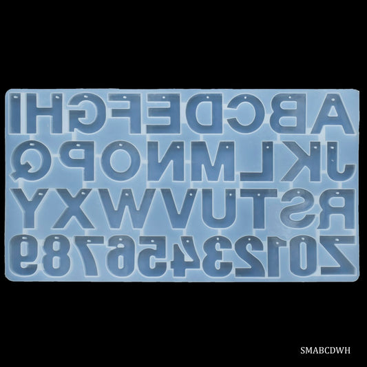 Silicone Mould AToZ And 0To9 36 With Hole SMABCDW