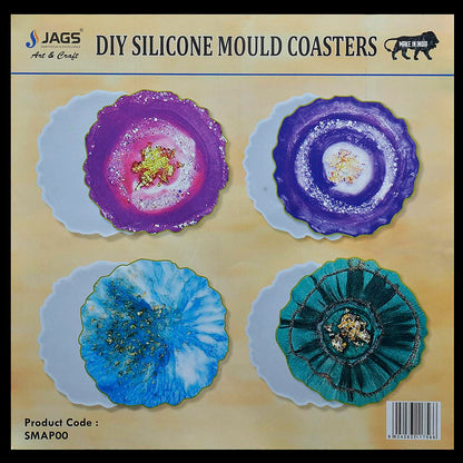 Silicone Mould Agate Plate Design 4pcs SMAP00