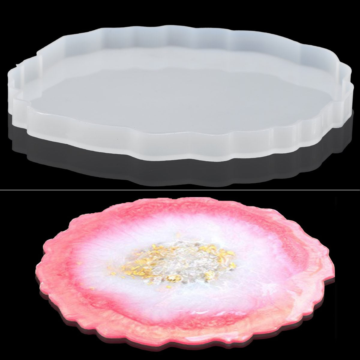 Silicone Mould Agate Plate Design 8 Inch SMAP8IN