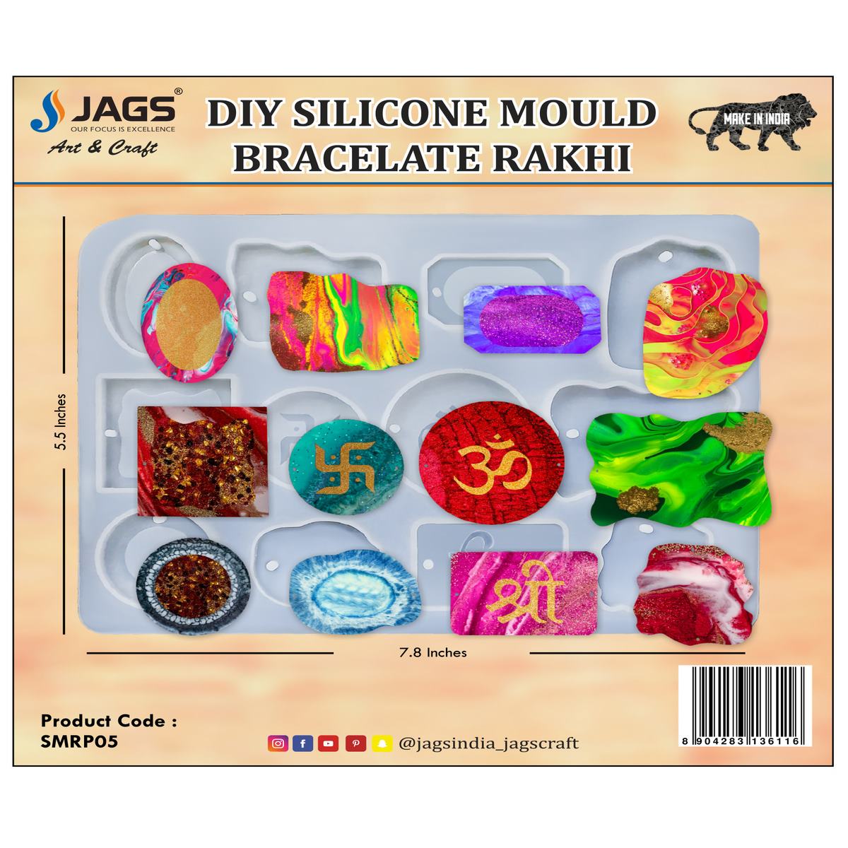 Silicone Mould Rakhi Bracelet Om Sri Swastik SMRP05