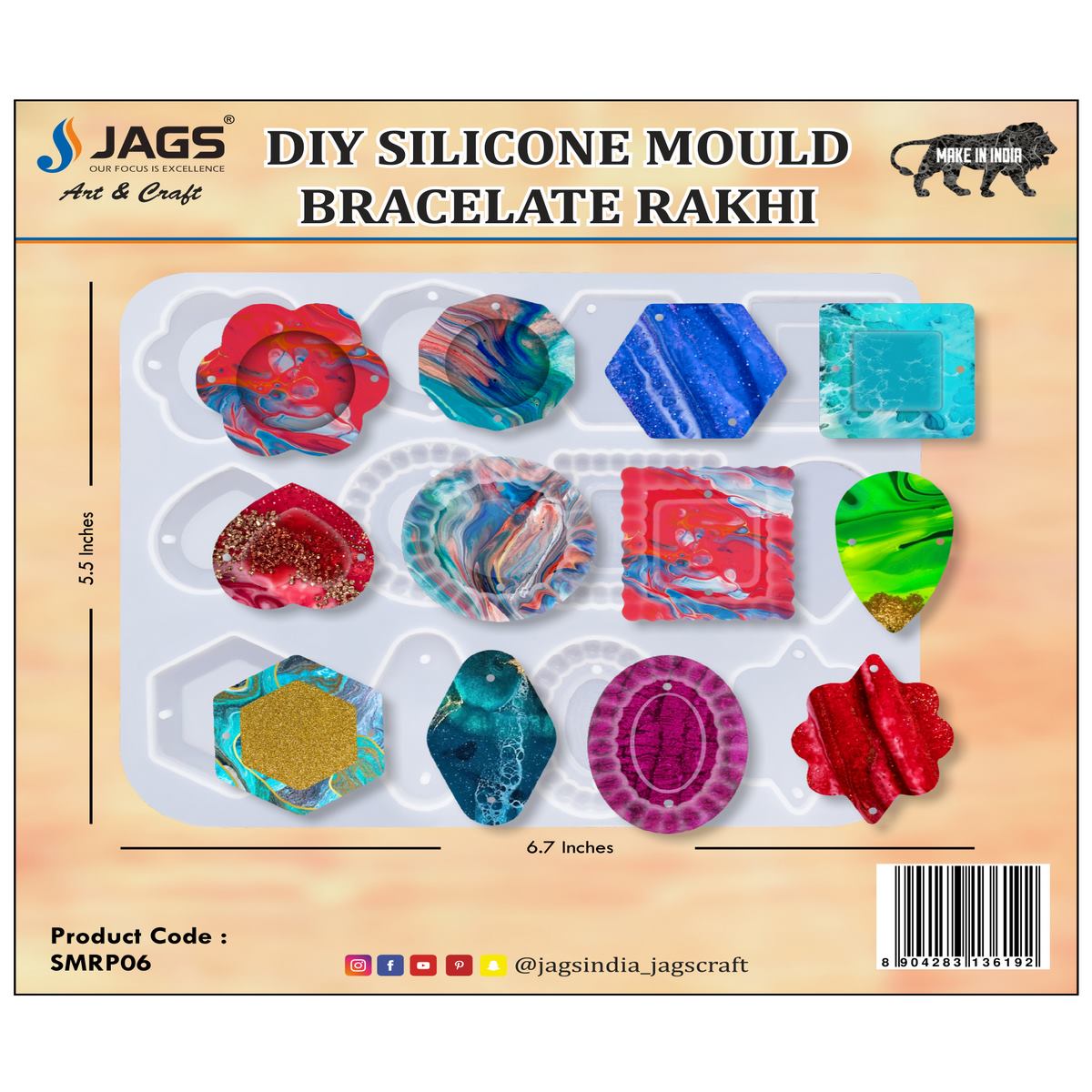 Silicone Mould Rakhi Bracelet 12D SMRP06