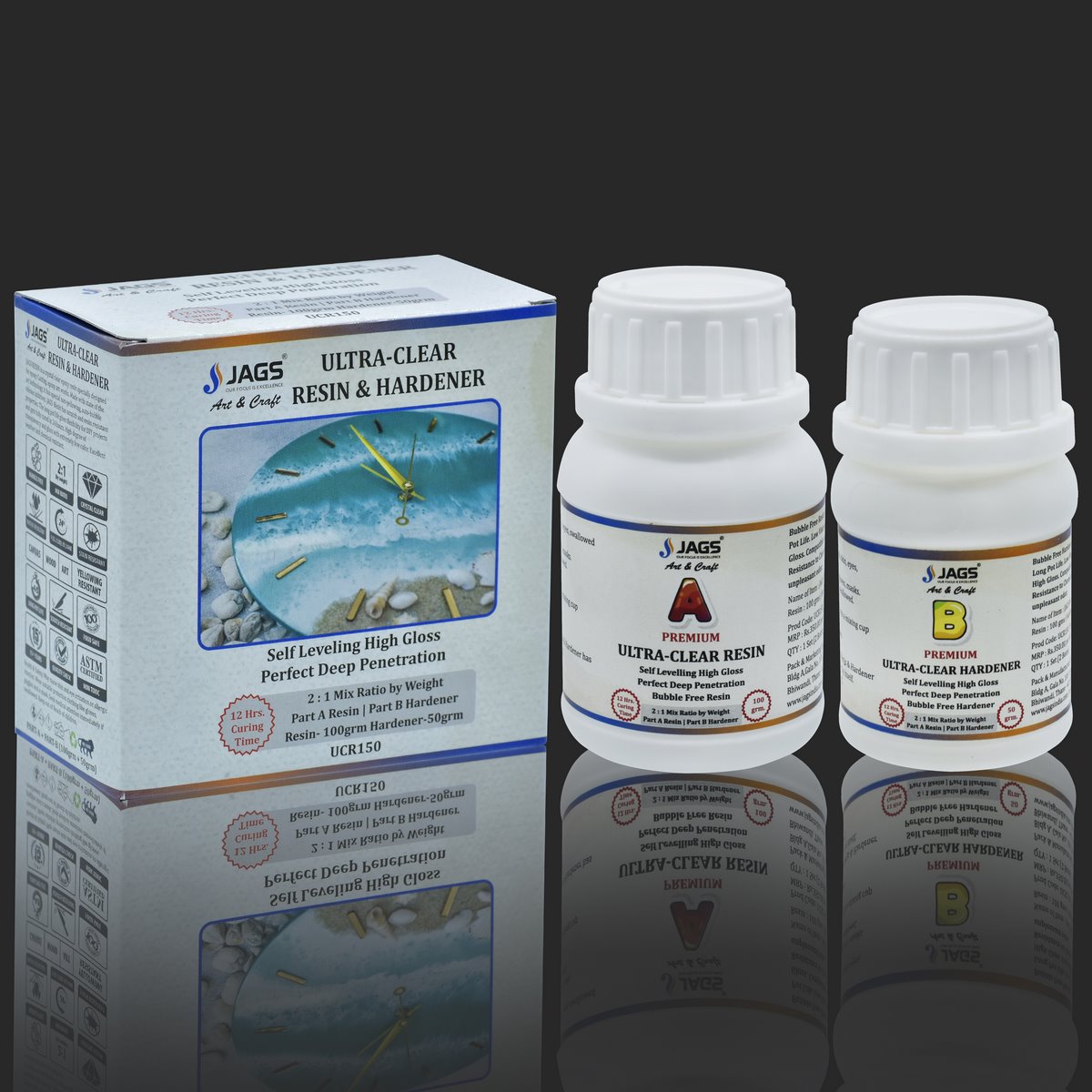 Ultra Clear Set Resin 100Gms Hardener 50Gms UCR150