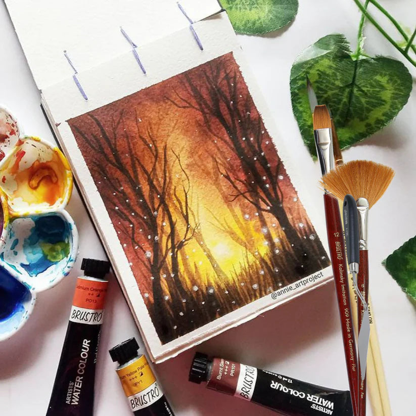 BRUSTRO ARTISTS' WATERCOLOUR SET OF 24 COLOURS X 12ML TUBES