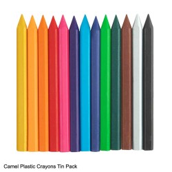 Camel  Wax  Crayons  Assorted  pack  of  13  shades,  Extra  long