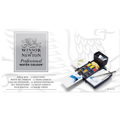 Winsor & Newton Artists Watercolour 12 Half Pan Field Box