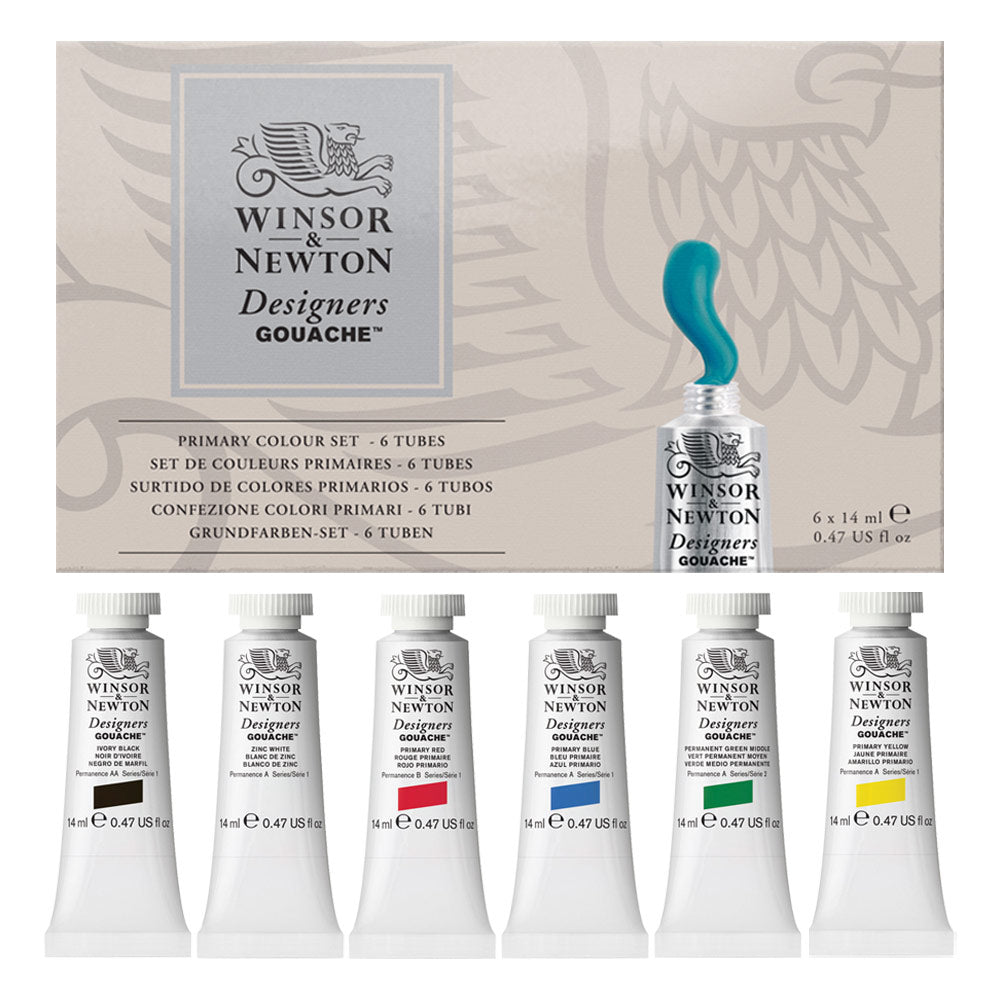 Winsor & Newton Gouache Primary Colour Set 6x14ml tube
