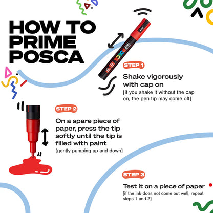 uni® POSCA® PC-3M, Water-Based Paint Markers (16 Pack)