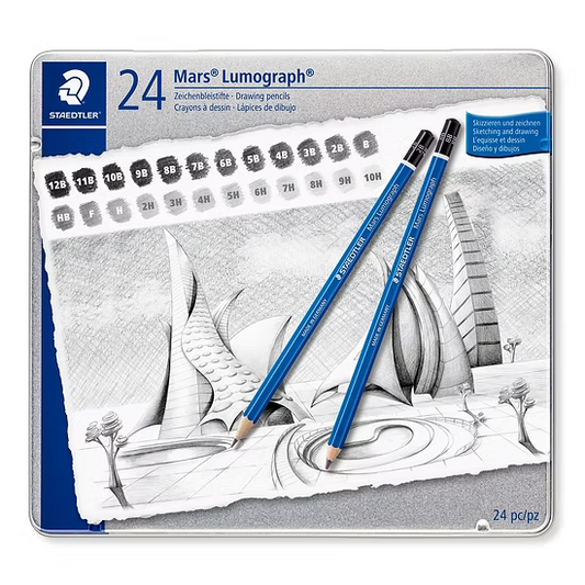 STAEDTLER MARS LUMOGRAPH DRAWING PENCIL SETS 24 GRADES-100G24