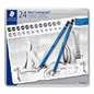 STAEDTLER MARS LUMOGRAPH DRAWING PENCIL SETS 24 GRADES-100G24